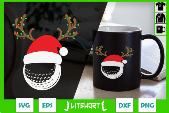 Golf Reindeer Santa Christmas Holiday