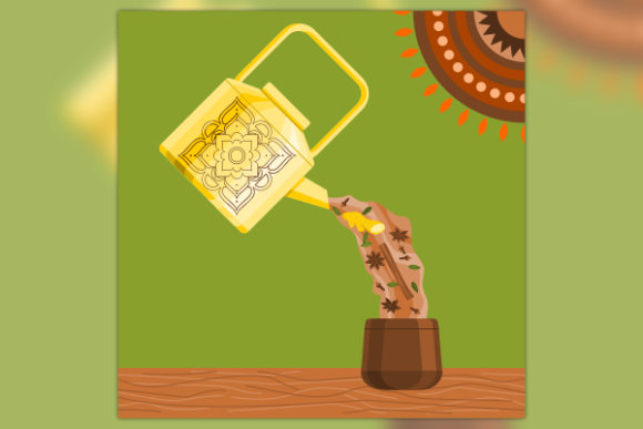 Pouring Masala Chai and Its Ingredients
