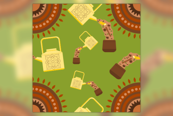 Pouring Masala Chai Ingredients Pattern